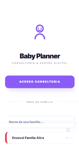 Baby Planner — área do cliente mobile